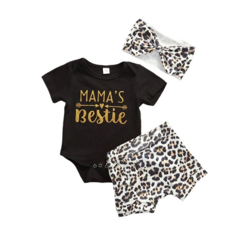 New MAMA'S BESTIE Bodysuit & Leopard Short Set!